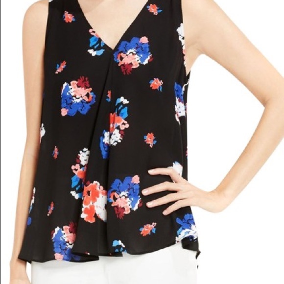 Vince Camuto Tops - SOLD Vince Camuto V-Neck Drape Front High-Low Top